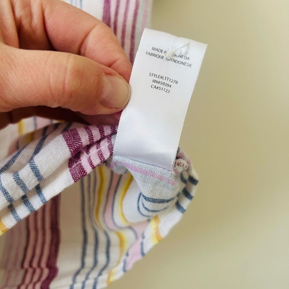 BeachLunchLounge Pink Striped Button Down Collared Linen Cotton Shirt XS - Picture 6 of 8